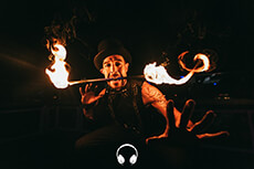 Fire breather performer
