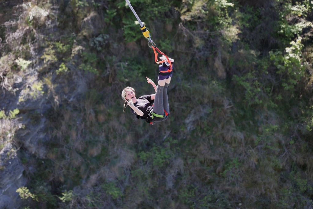 Queenstown students celebrate the end of school with a free bungy jump