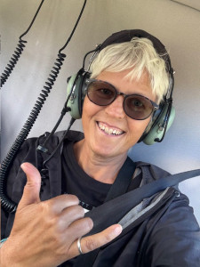 Rebecca before a bungy jump