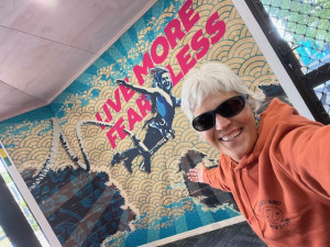 Bungy jumping mural about facing fear