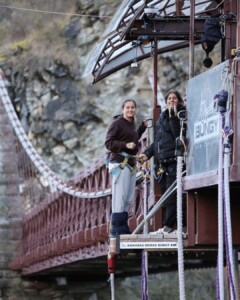 teen girl on bungy platform