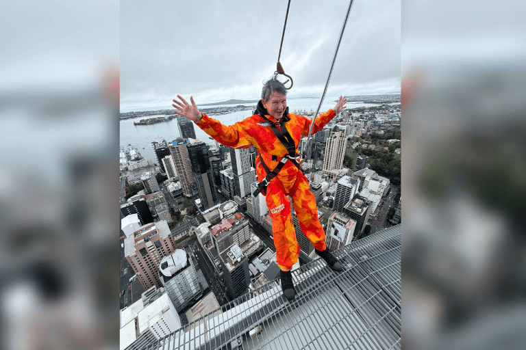 Karen Barnett on Auckland SkyWalk